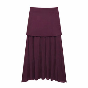 Conjunto – Toque Retrô Elegante, Blusa Tricotada Sem Mangas + Saia Longa Moderna