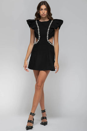 Vestido Elegante com Detalhes em Strass